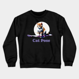 Cute kitten in the cat yoga pose Crewneck Sweatshirt
